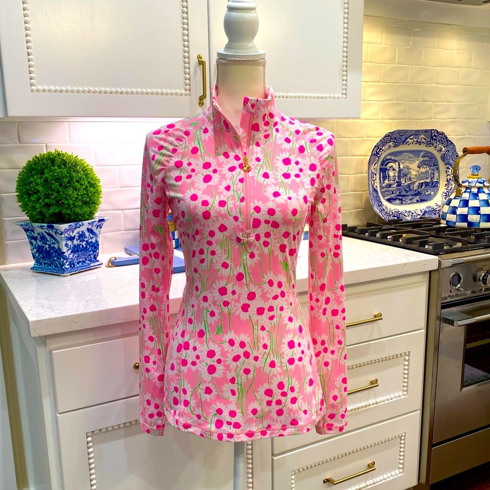 NWT 🌸🌴Lilly Pulitzer🌸🌴 Justine Half Zip Meryl Luxletic UPF 50 size Medium